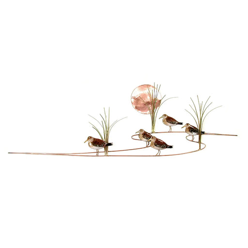 Sandpipers with Grasses Metal Wall Art