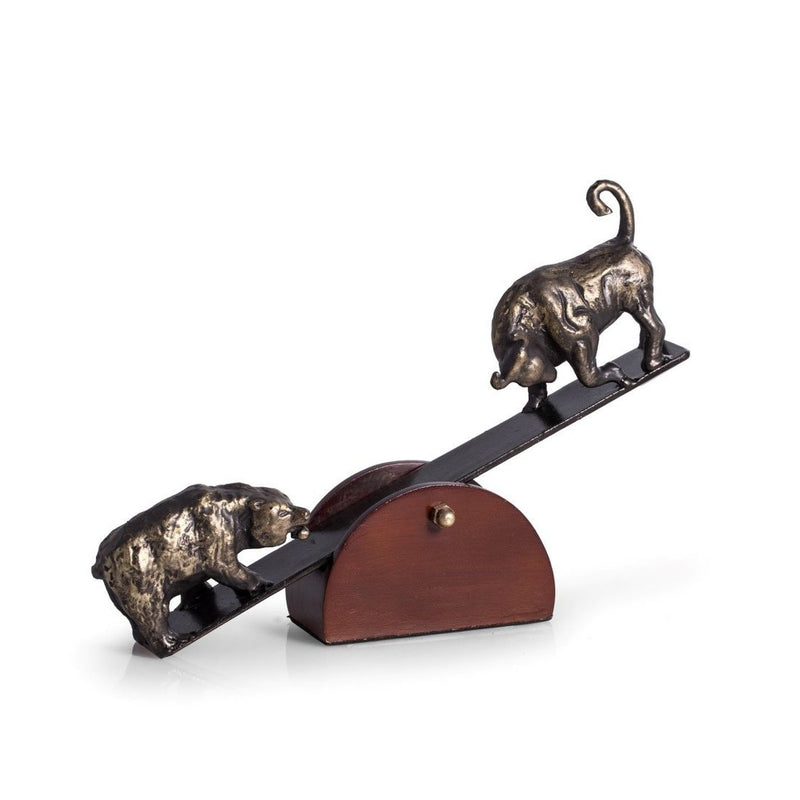 See-Saw Bull & Bear Sculpture