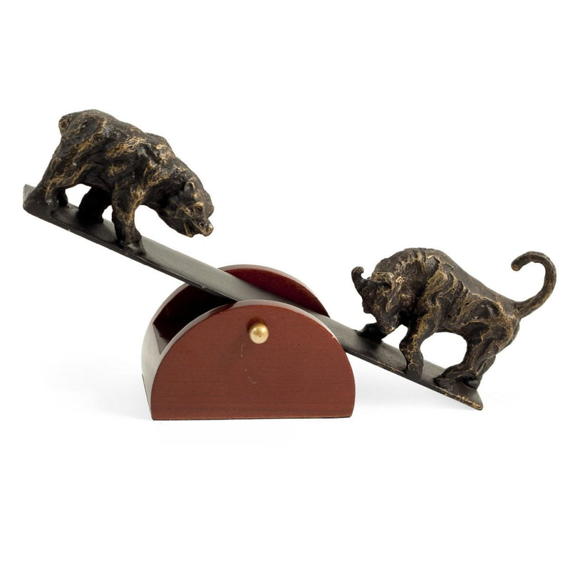 See-Saw Bull & Bear Sculpture