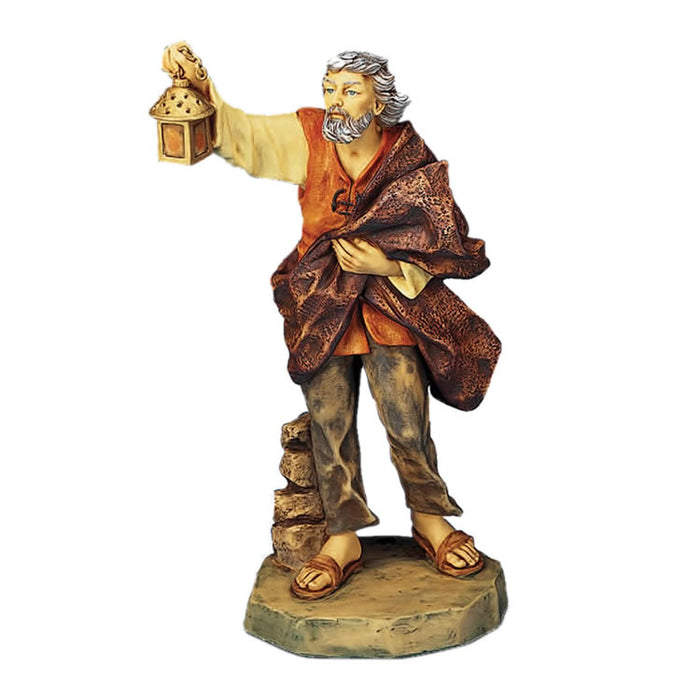 Shepherd Mordecai with Lantern Nativity Statue