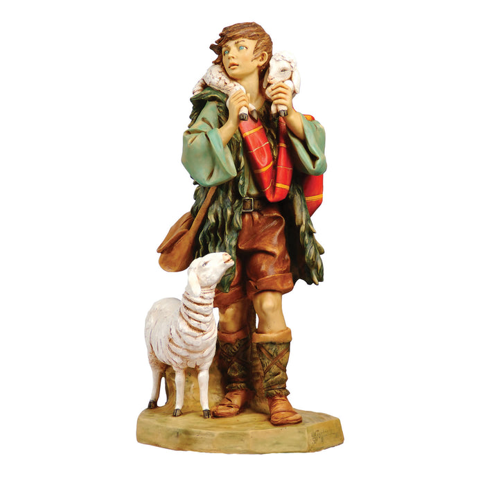Shepherd with Sheep Nativity Statue