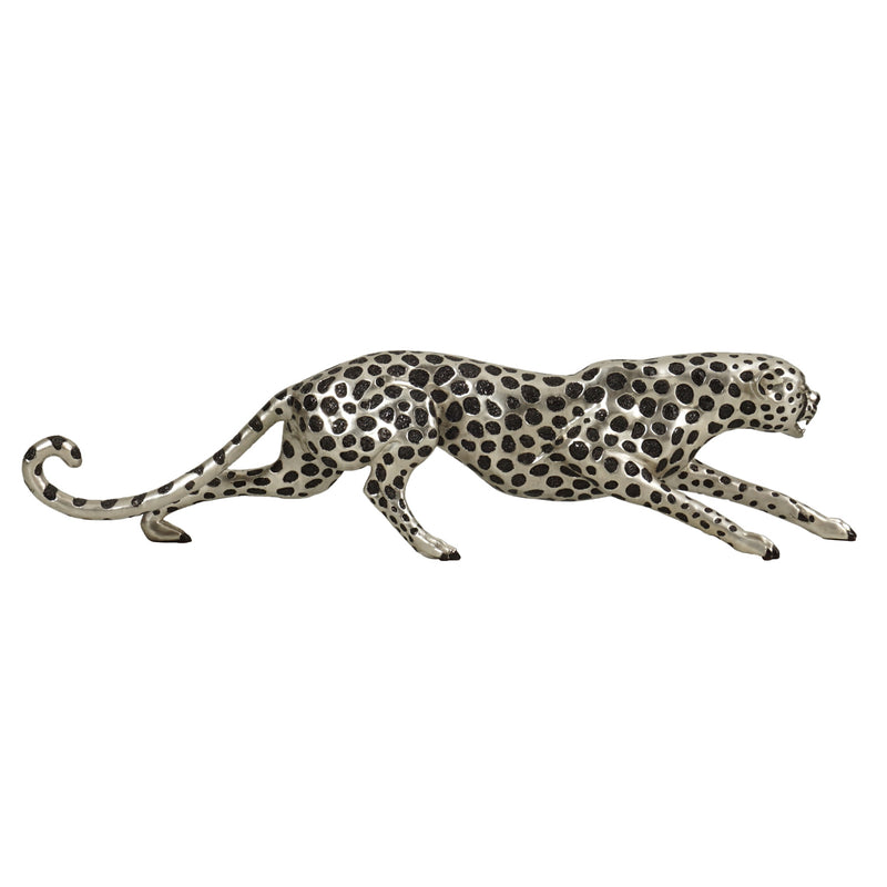 Silver Cheetah Sculpture