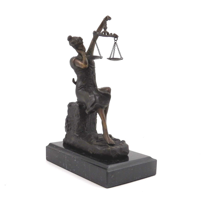 Sleeping Lady Justice Sculpture on Marble Base