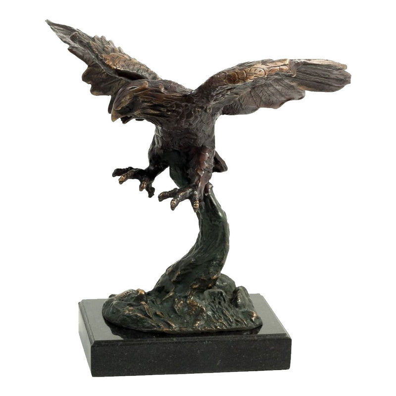 Soaring Eagle Sculpture on Marble Base