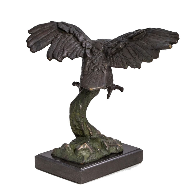 Soaring Eagle Sculpture on Marble Base