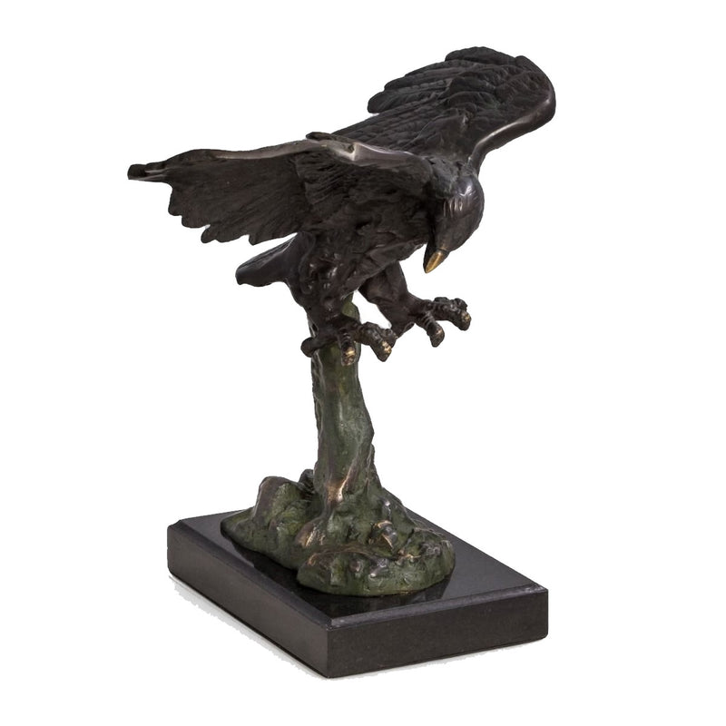 Soaring Eagle Sculpture on Marble Base
