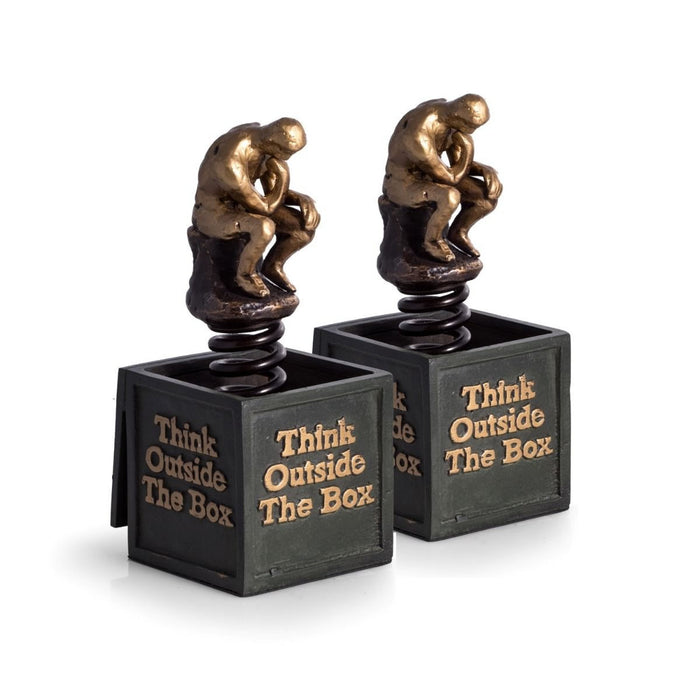 Think Outside The Box-Thinker Bookends