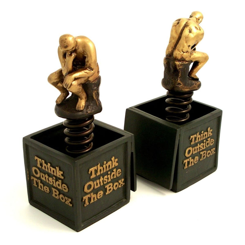 Think Outside The Box-Thinker Bookends