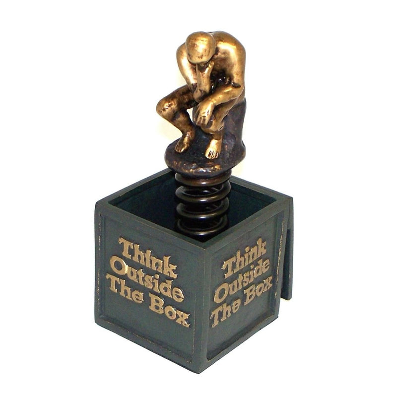 Think Outside The Box -Thinker Sculpture