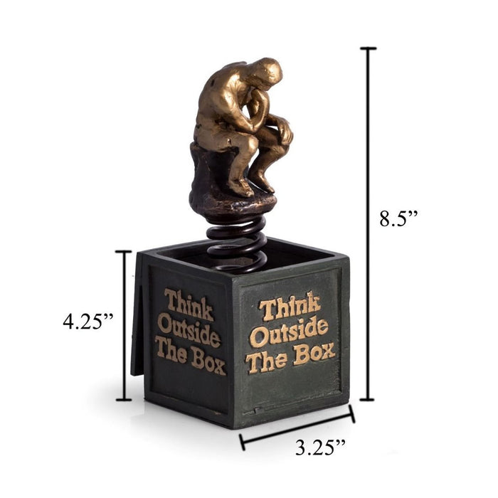 Think Outside The Box -Thinker Sculpture