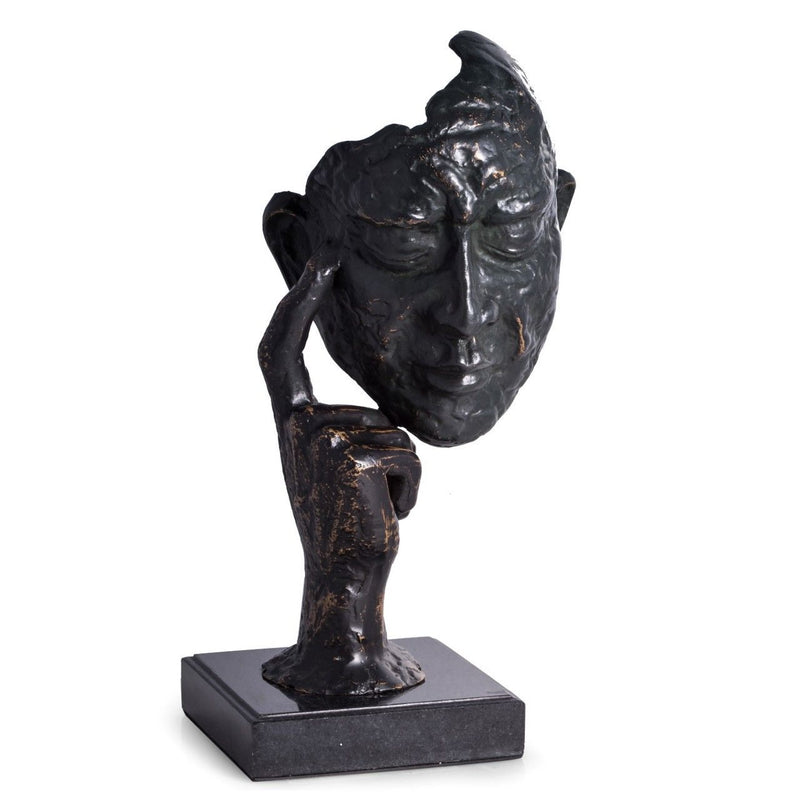Thinker Sculpture on Marble Base