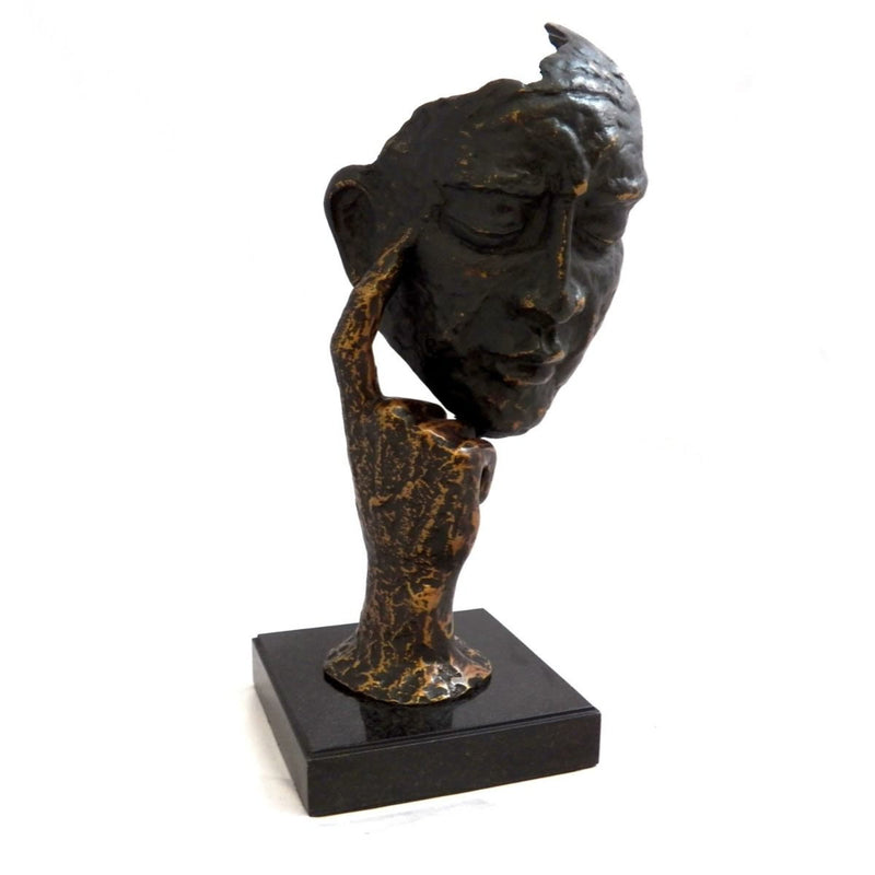 Thinker Sculpture on Marble Base