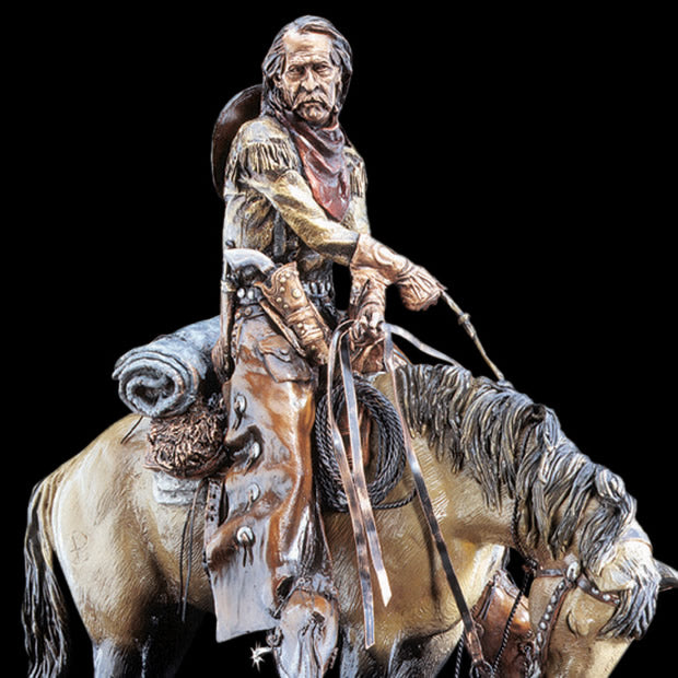 Thirty & Found Cowboy Sculpture by David Lemon
