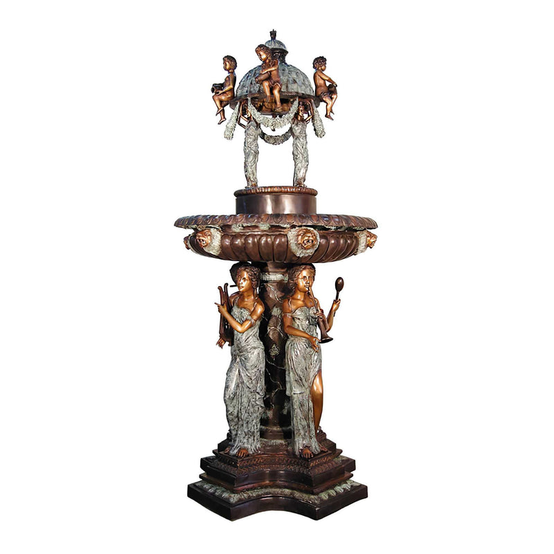 Lady Muscians Bronze Fountain-101"H