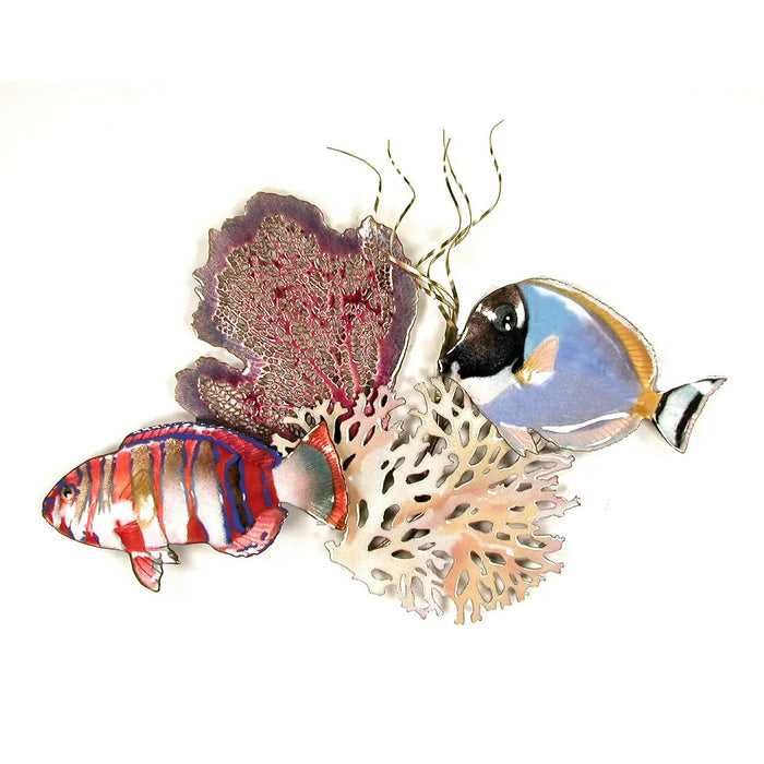Tropical Fish with Coral Metal Wall Art