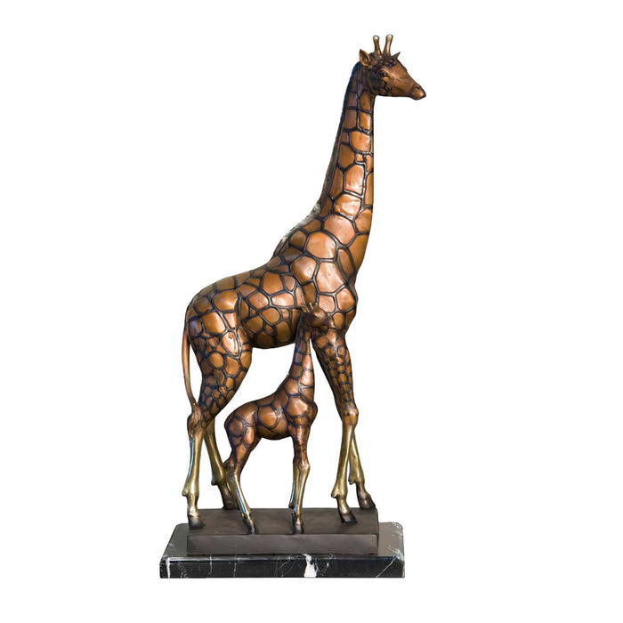 Two Giraffes Bronze Sculpture