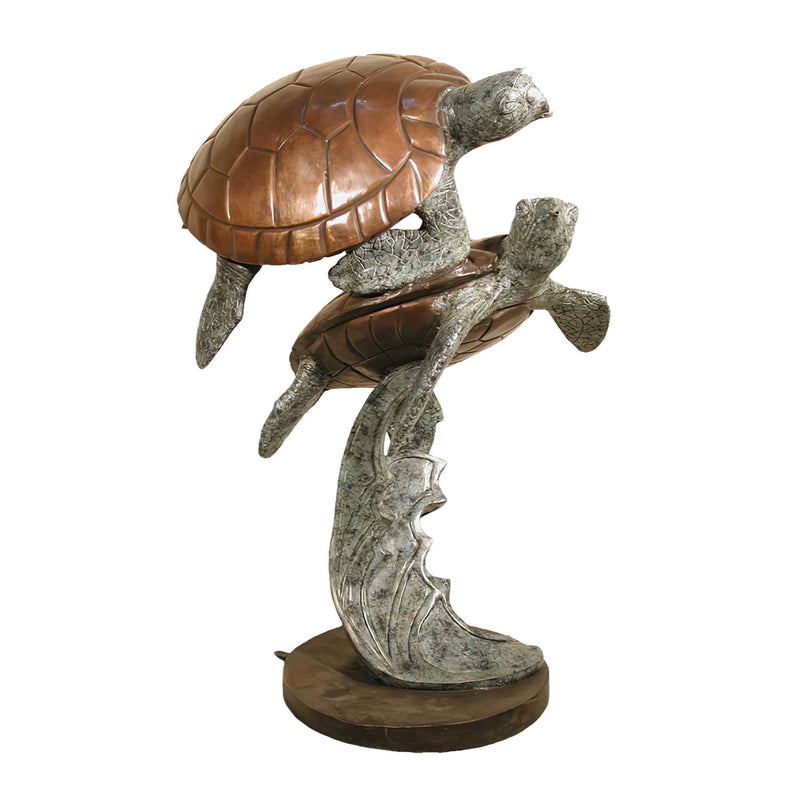 Two Sea Turtles Bronze Fountain