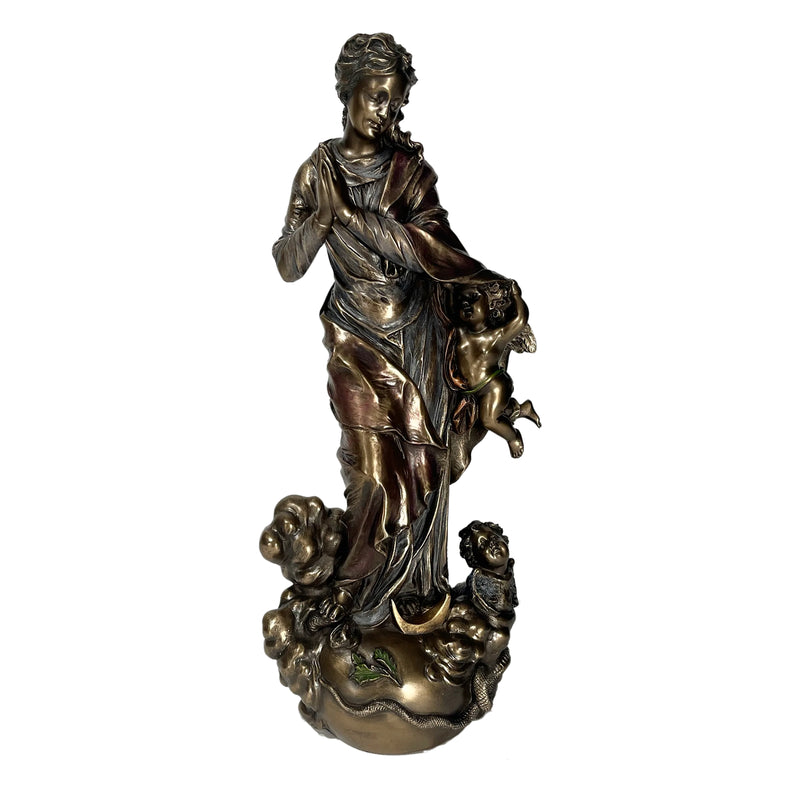 Virgin Mary With Cherubs Sculpture