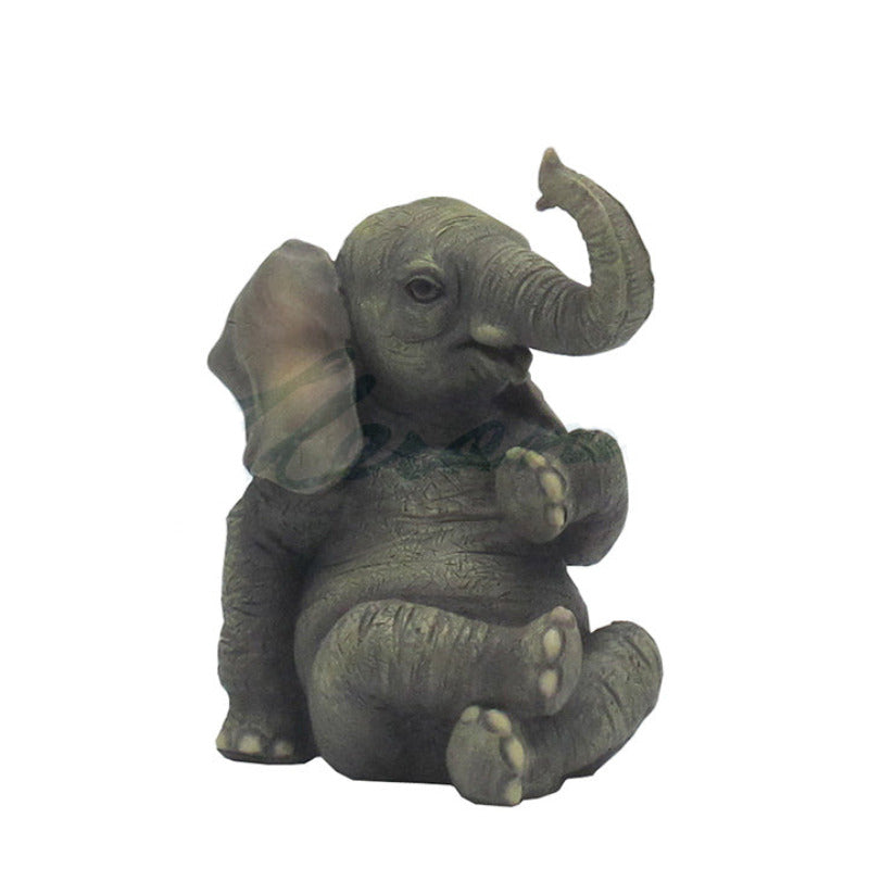 Baby Elephant Figurine- Crossed Legs
