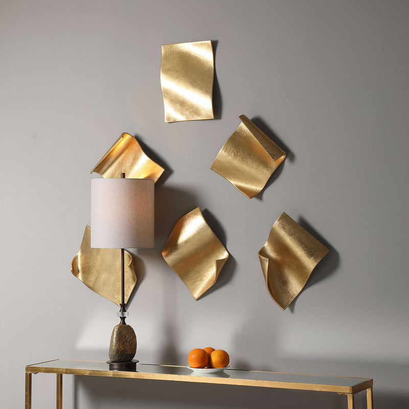 Wind Blown Pages Metal Wall Art Set of 6
