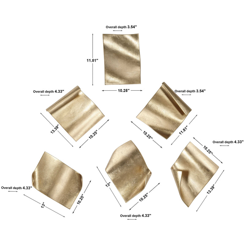 Wind Blown Pages Metal Wall Art Set of 6