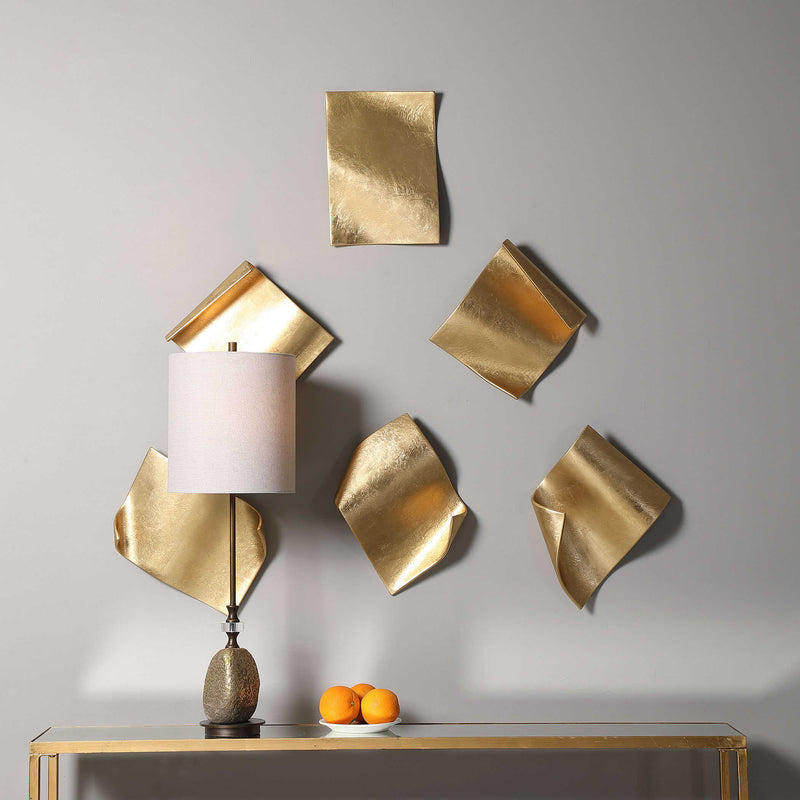 Wind Blown Pages Metal Wall Art Set of 6