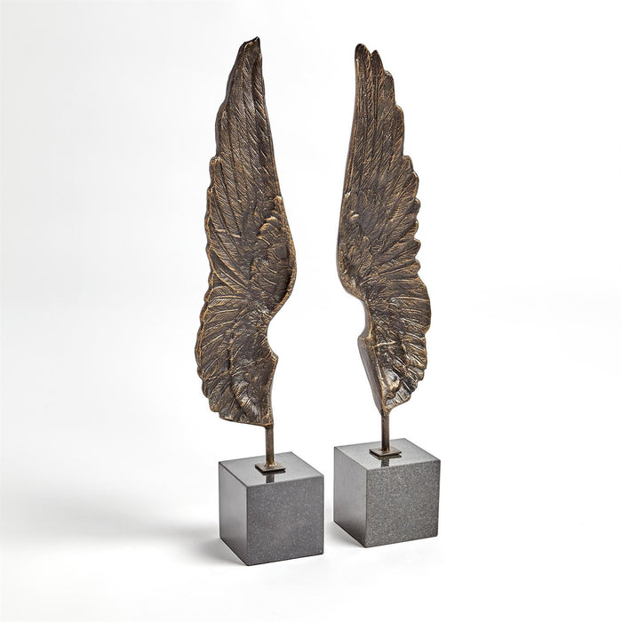 Wings Sculpture Set Bronze Finish
