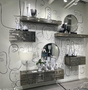 Abstract Block Floating Drawers Shelf