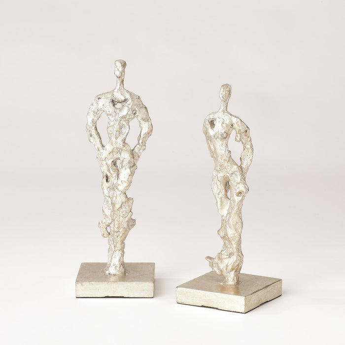 Abstract Man Woman Silver Sculpture 3