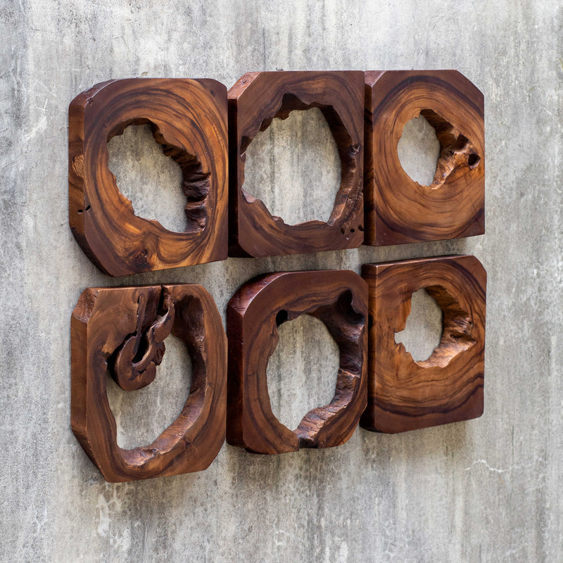 Abstract Wood Wall Art-Set of 6