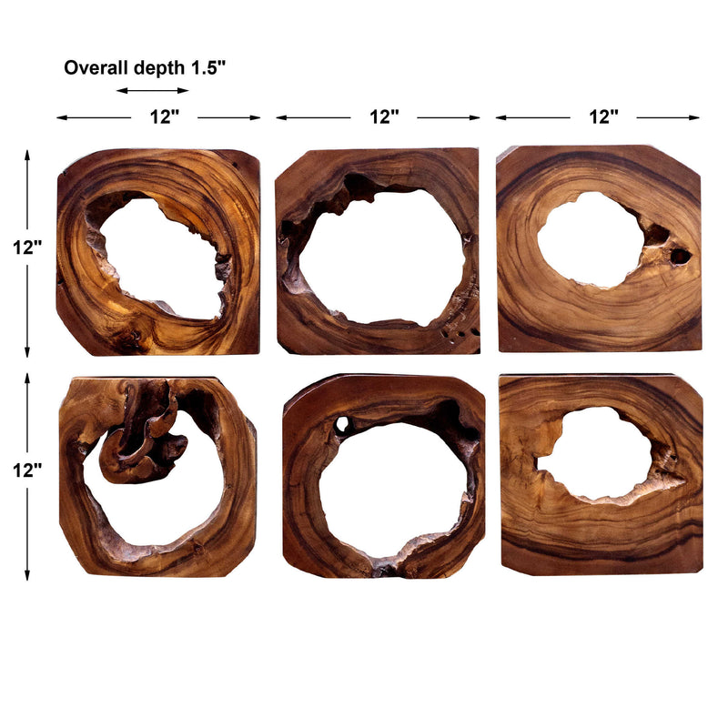 Abstract Wood Wall Art-Set of 6