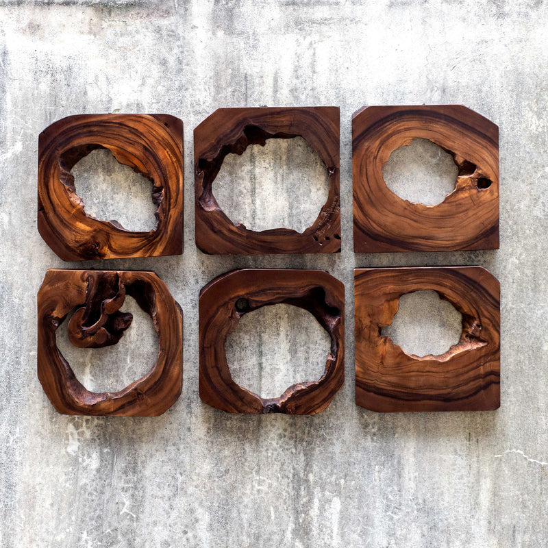 Abstract Wood Wall Art-Set of 6