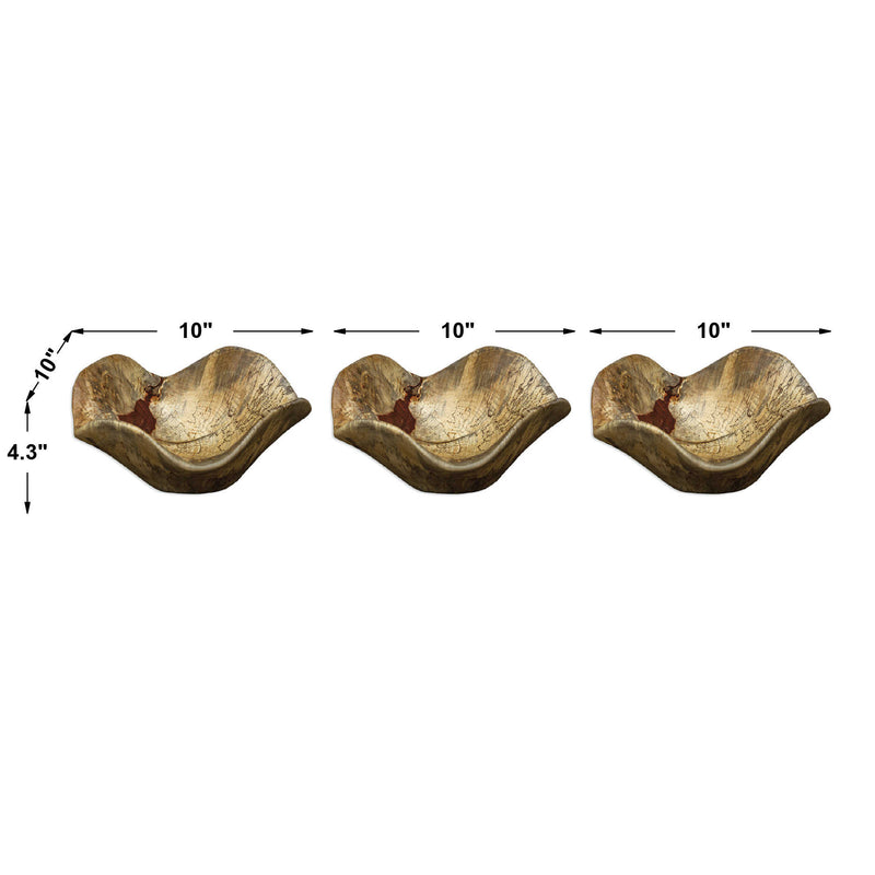 Abstract Form Wood Wall Art Set of 3