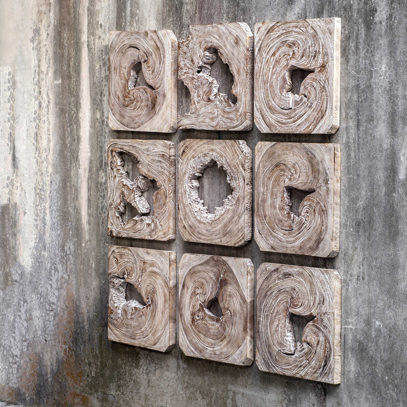 Abstract Wood Wall Art-Set of 9
