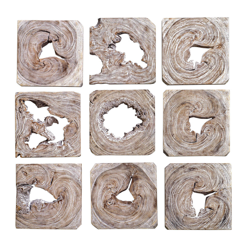 Abstract Wood Wall Art-Set of 9