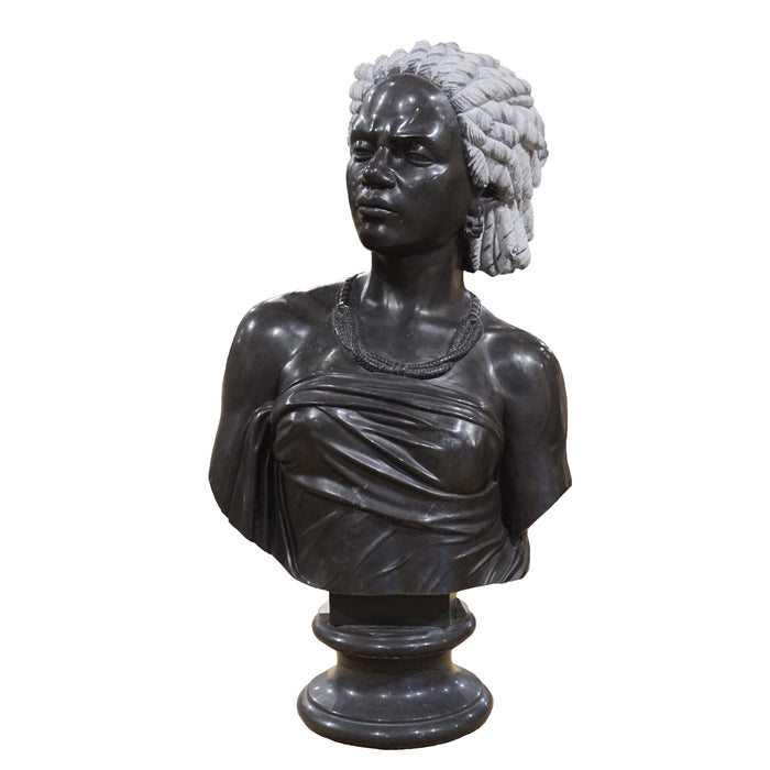 Female African American Bust-Black Marble