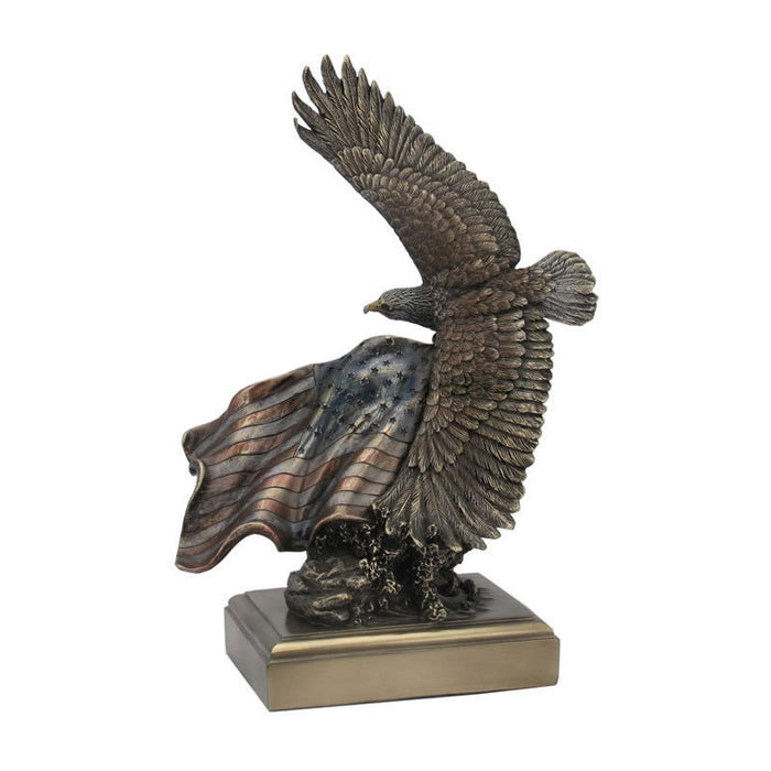 American Pride Statue- Bald Eagle and Flag