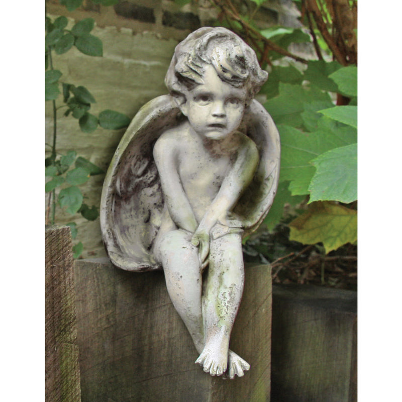 Sitting Cherub Garden Statue 12 Inch