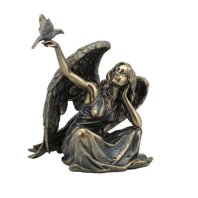 Angel With Dove On Hand Statue