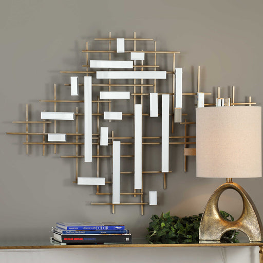 Apollo Gold & Mirrored Wall Art Styled
