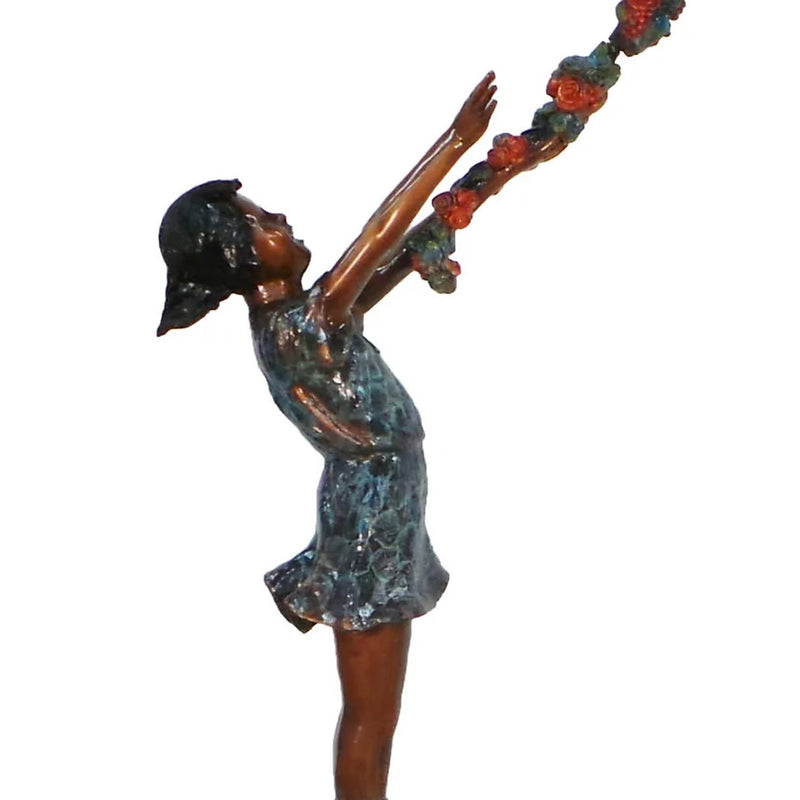 Arbor Girls Garden Sculpture With Special Patina