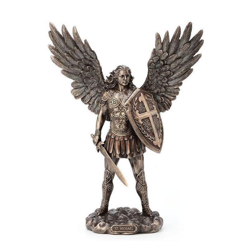 Archangel Saint Michael With Sword And Shield Statue-Large — AllSculptures