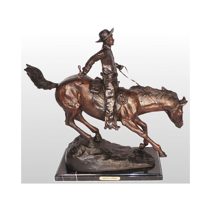 Arizona Cowboy Bronze Sculpture Side View
