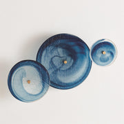 Art Glass Wall Discs- Blue, Set of 3