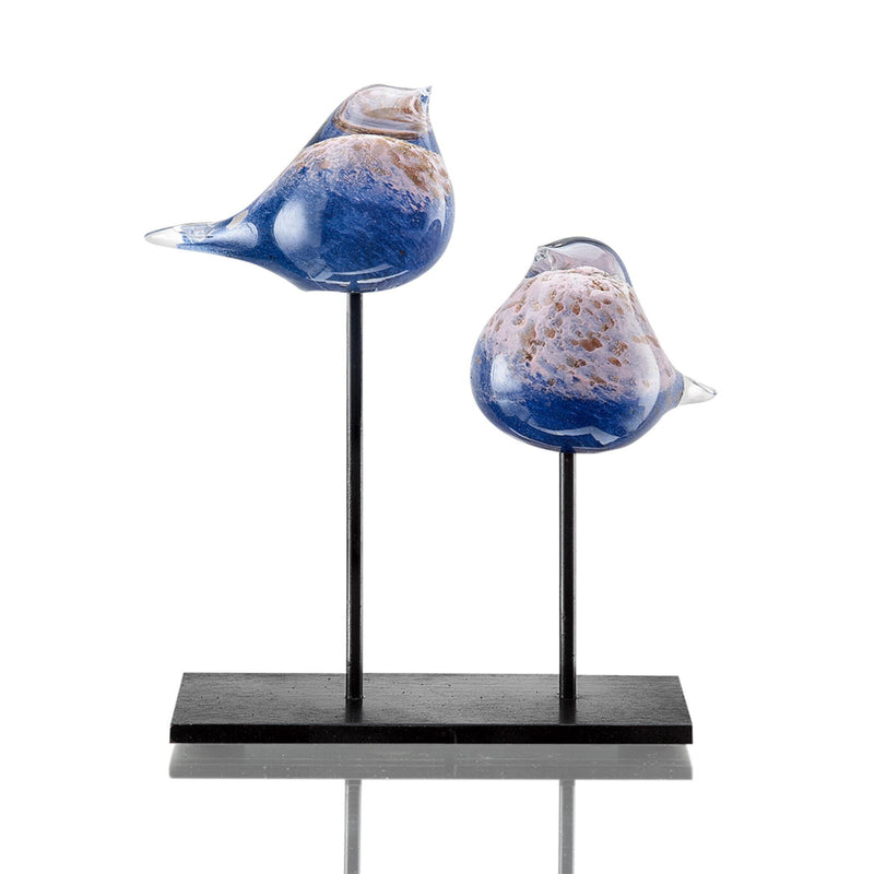 Art Glass Bird Pair Statue by San Pacific International/SPI Home