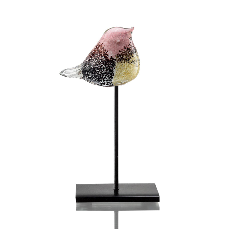 Art Glass Bird Statue - Pink-Brown-Gold by San Pacific International/SPI Home