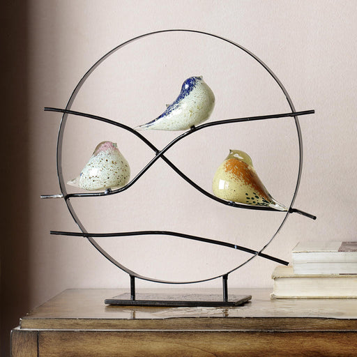Art Glass Bird Trio Desk Decor by San Pacific International/SPI Home