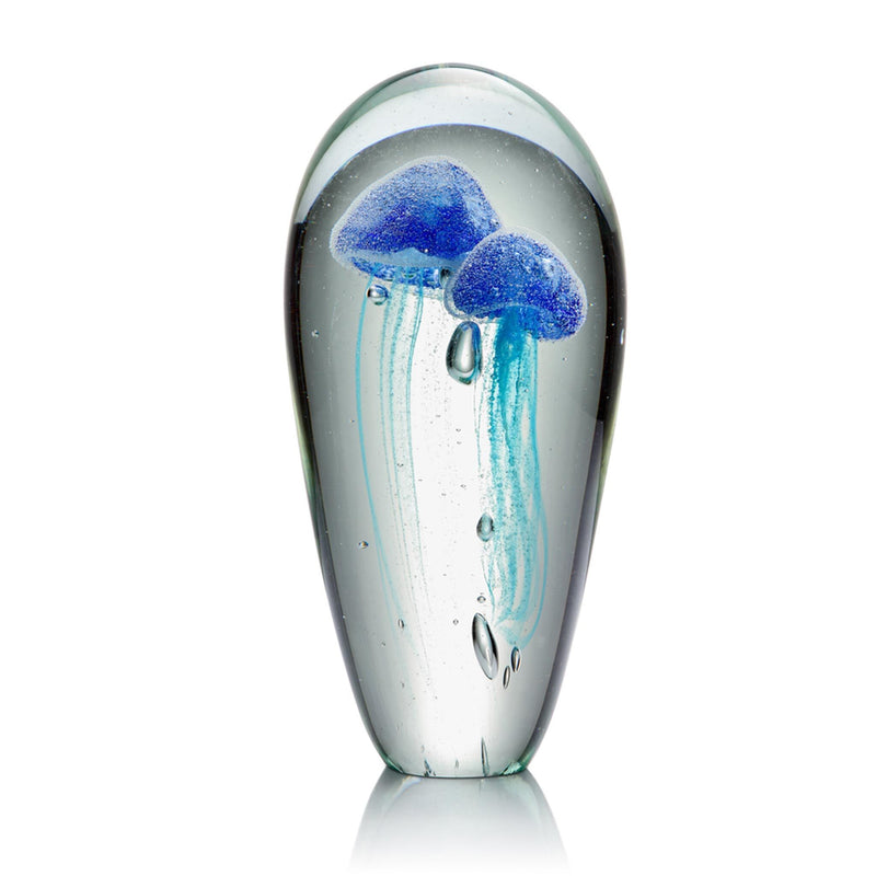 Art Glass Blue Jellyfish Statue by San Pacific International/SPI Home