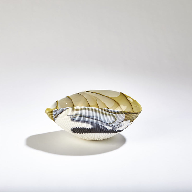 Art Glass Bowls Amber Blue 10