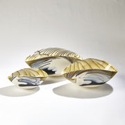 Art Glass Bowls Amber Blue